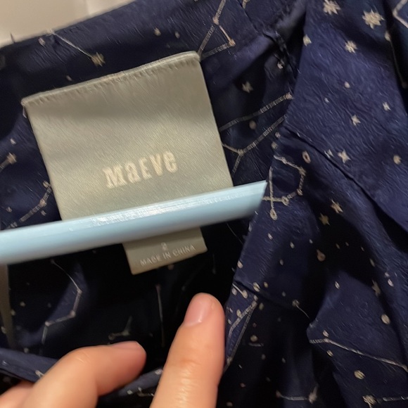 Anthropologie trace the stars Maeve blouse puff sleeve xs 2 small  constellation - Picture 3 of 5